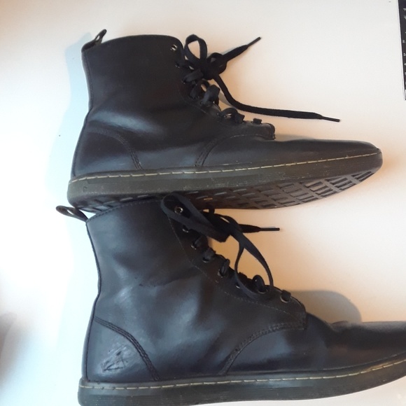 Dr. Martens Shoes | Dr Martens Hightop Black Leather Sneaker Boot